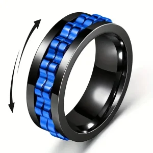 Anti Stress Stainless Steel Ring Rotating Anxiety Relief